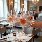 Bandeja Garçom 6 Taças Suporte Furo Apoio Dedo Evento Festa