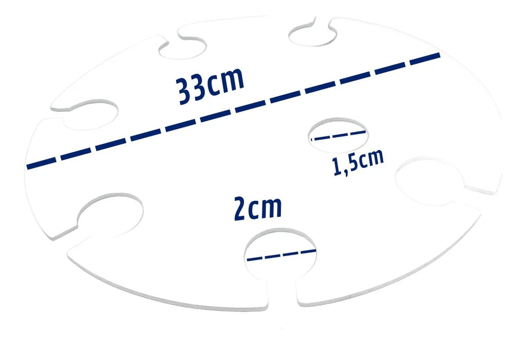 Bandeja Garçom 6 Taças Suporte Furo Apoio Dedo Evento Festa