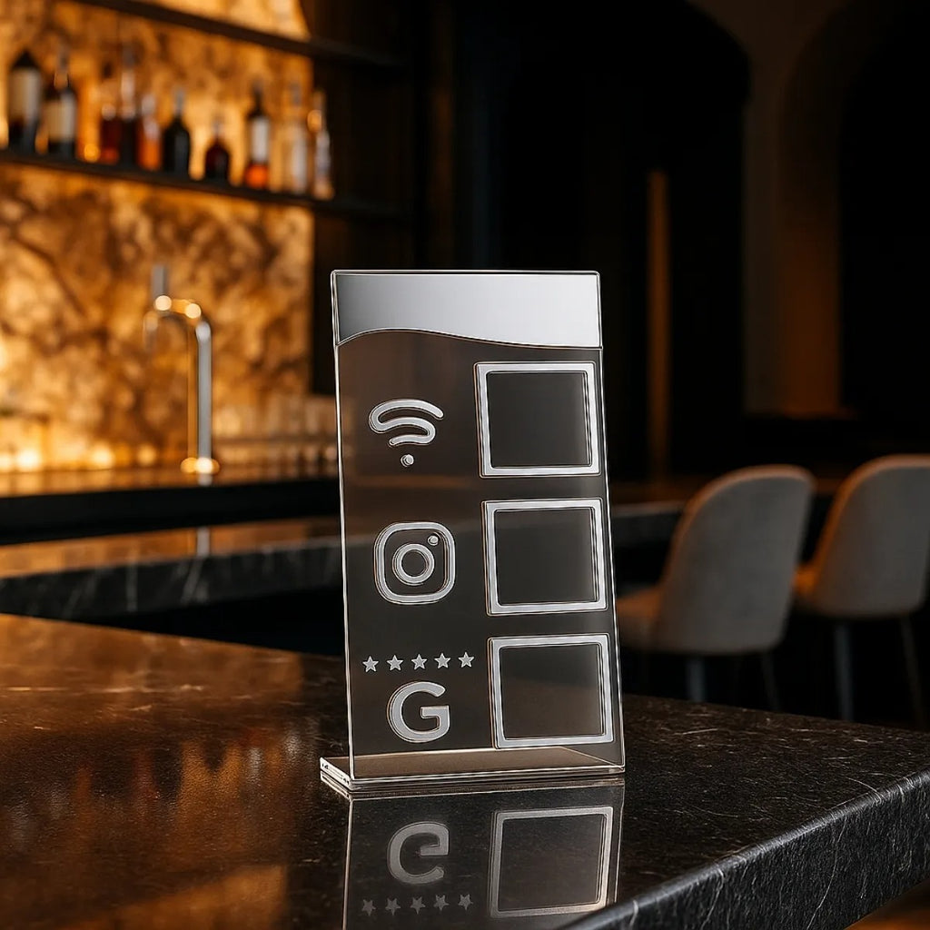 Qr Code Wifi Instagram Google Display Plaquinha Mesa Balcão