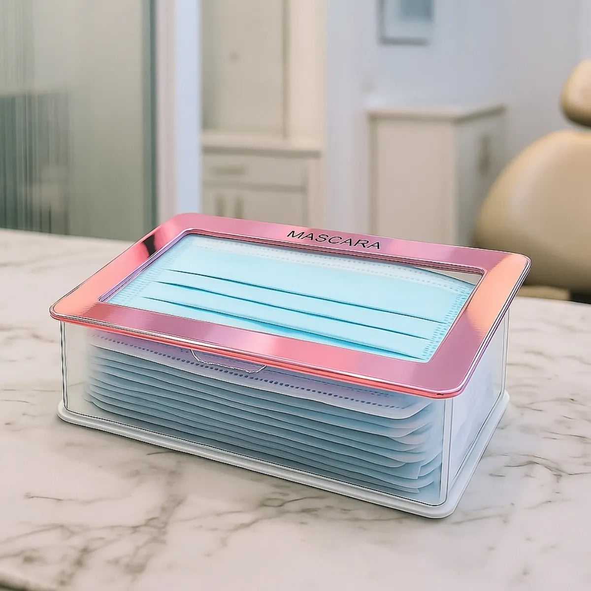 Porta Mascara Descartavel Suporte Organizador Mesa Acrílico