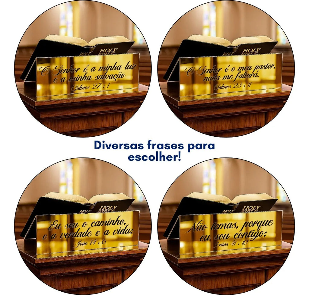 Suporte Bíblia Grande Púlpito Altar Igreja Versículo Frase