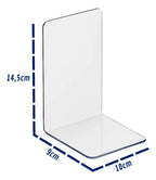 Aparador Porta Livros Suporte Bibliocanto Acrilico Par 2 Un Transparente