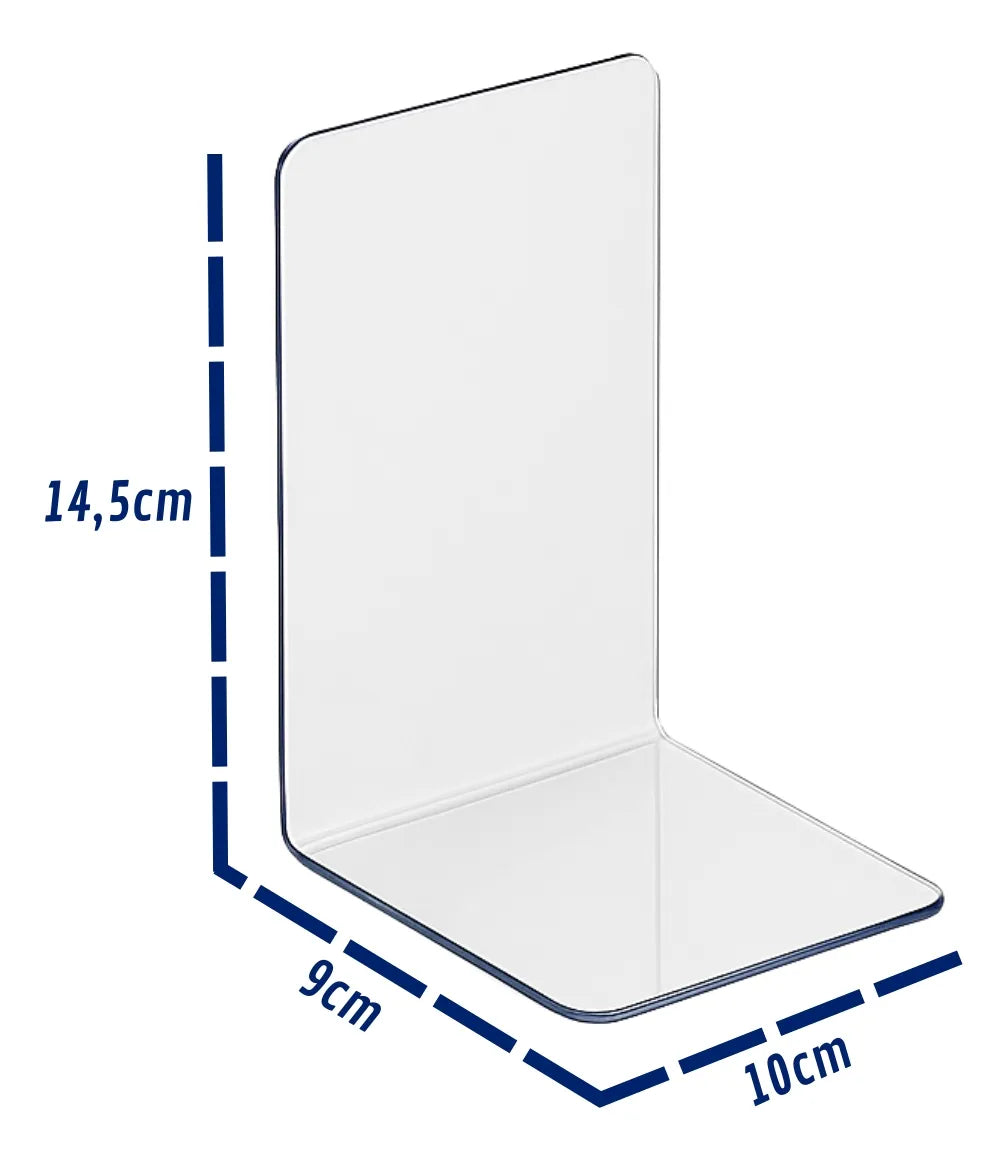 Aparador Porta Livros Suporte Bibliocanto Acrilico Par 2 Un Transparente