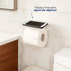 Suporte Papel Higiênico Apoio Celular Objeto Banheiro Lavabo