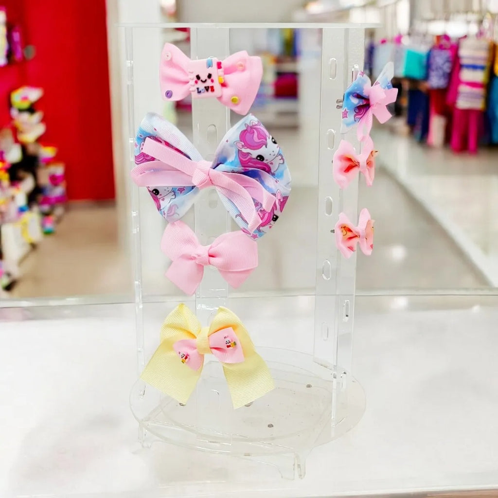 Expositor Giratório Laço Suporte Presilhas Bico Porta Tiaras