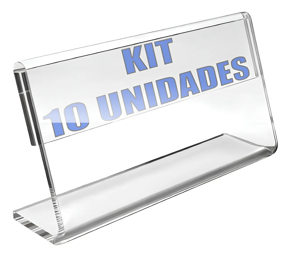 Kit 10 Suporte Etiqueta Acrílico Transparente Gondola