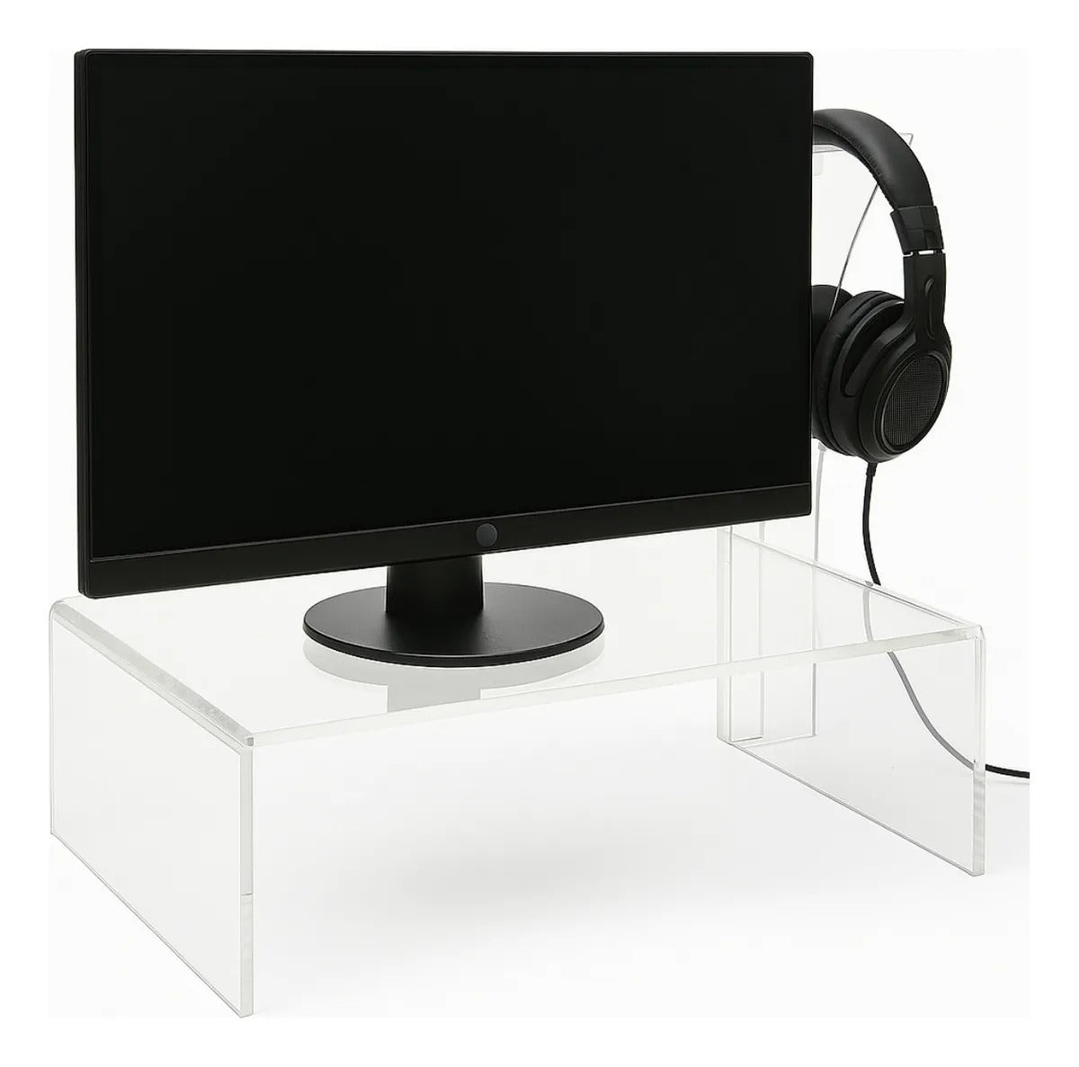 Apoio Monitor + Fone Mesa Elevado Transparente Gamer Setup