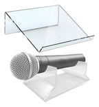 Kit Suporte Livro Acrílico Microfone Transparente Universal