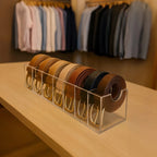 Suporte Expositor 7 Cintos Organizador Divisórias Armário