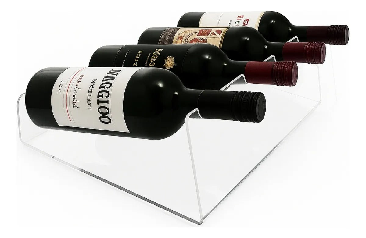 Porta 4 Garrafas Vinho Suporte Expositor Design Moderno