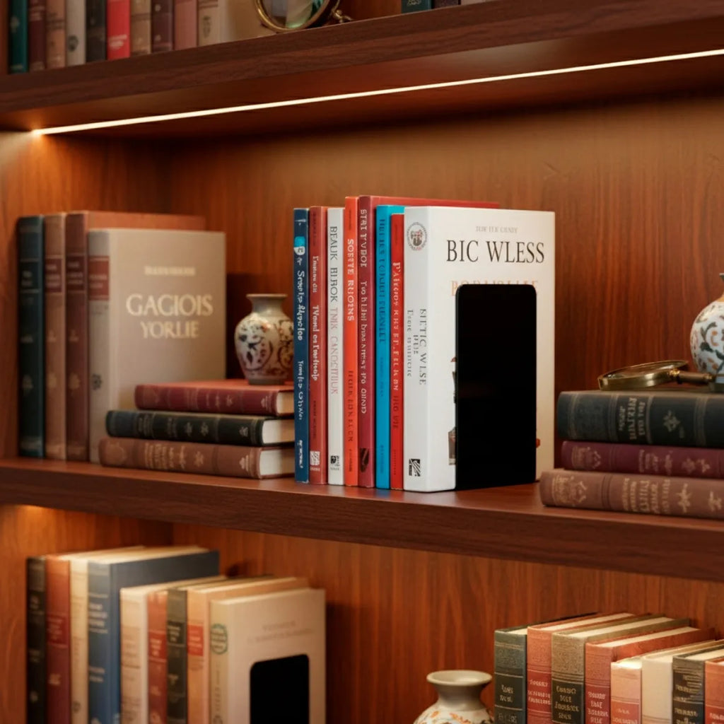 Aparador Porta Livros Suporte Bibliocanto Acrilico Par 2 Un Preto