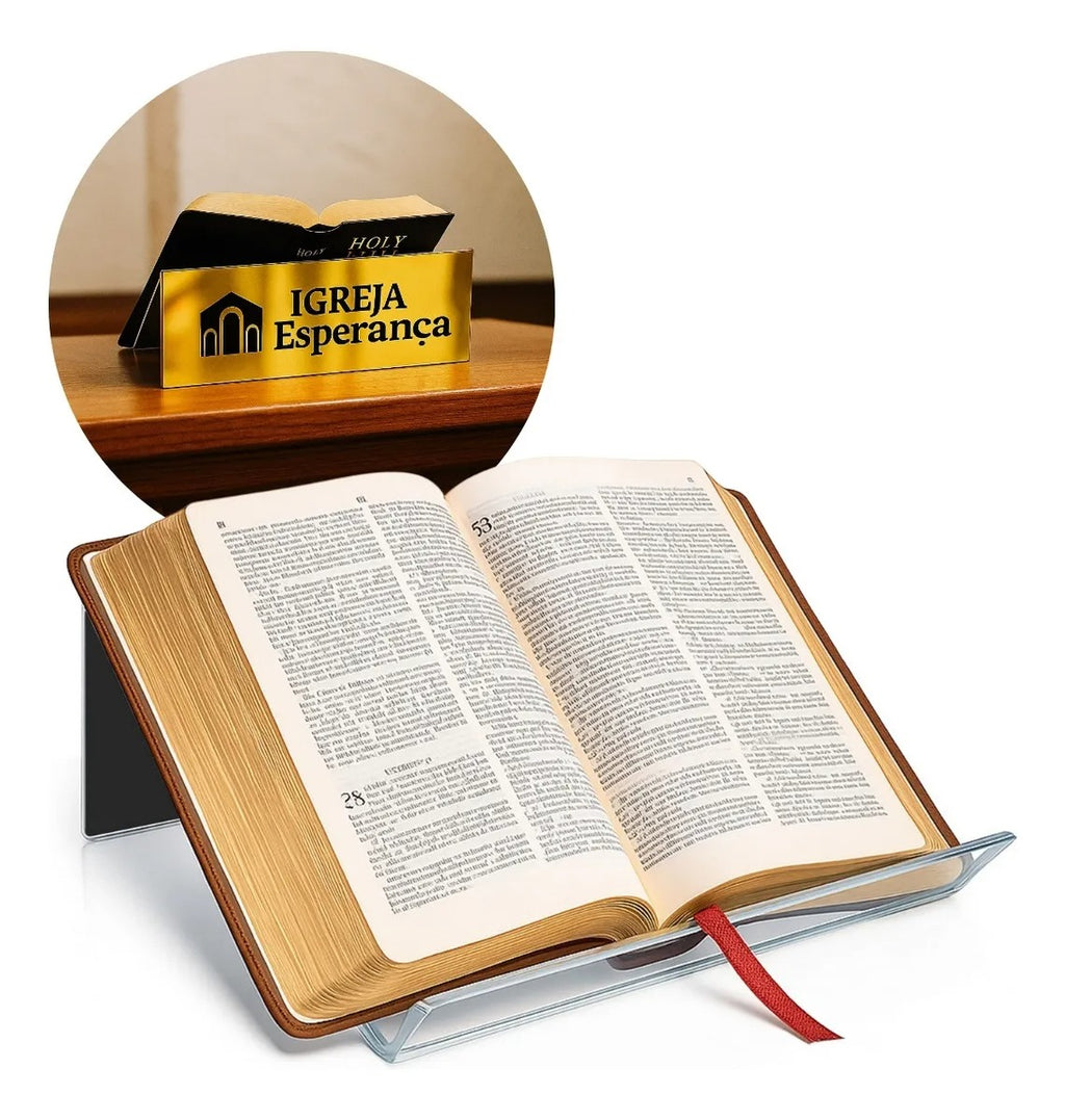 Porta Biblia Nome + Logo Personalizado Igreja Altar Grande