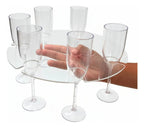 Bandeja Garçom 6 Taças Suporte Furo Apoio Dedo Evento Festa