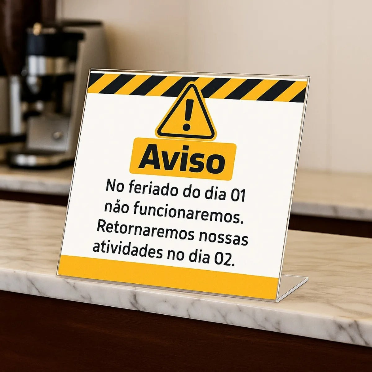 Expositor Avisos A4 30x21cm Cristal Balcão Pix Menu Cardápio