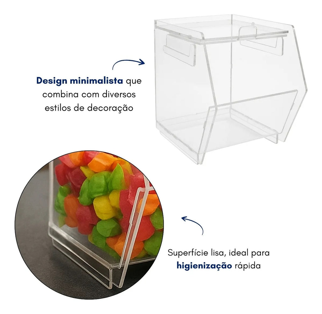 Expositor Balas Doces Display Baleiro Balcão Nicho Bancada