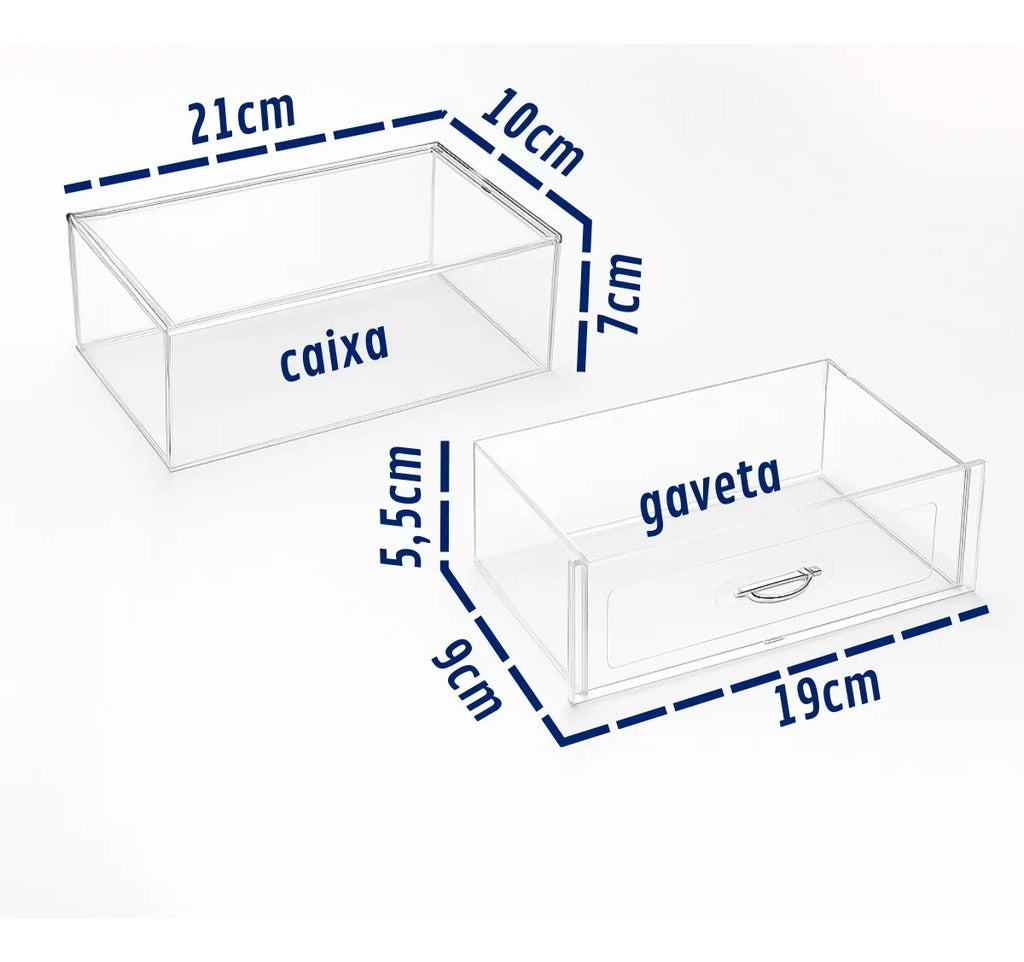 Kit 6 Organizador Modular Gavetas Escritório Maquiagem Casa