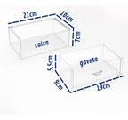 Kit 6 Organizador Modular Gavetas Escritório Maquiagem Casa