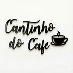Frase Letreiro Cantinho Do Café Decor Espelho 40cm Placa