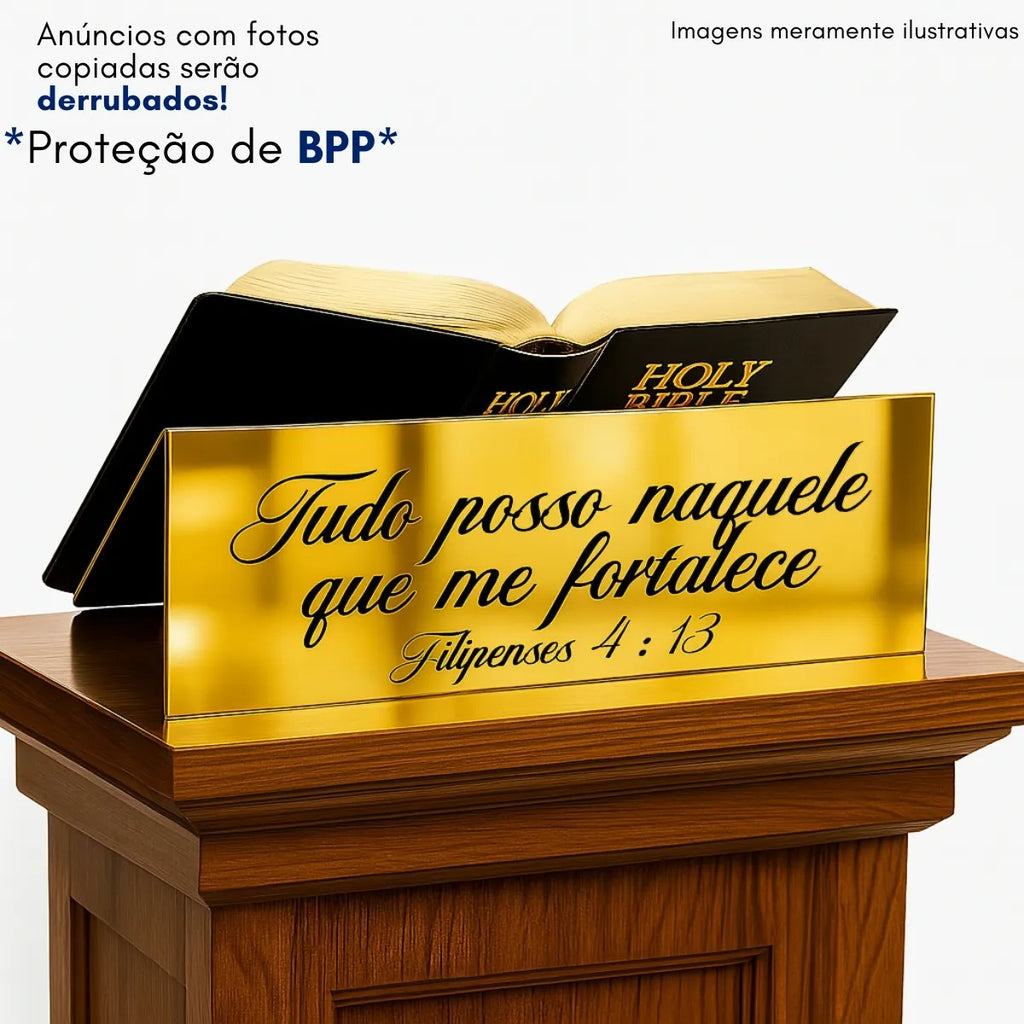 Suporte Bíblia Grande Púlpito Altar Igreja Versículo Frase