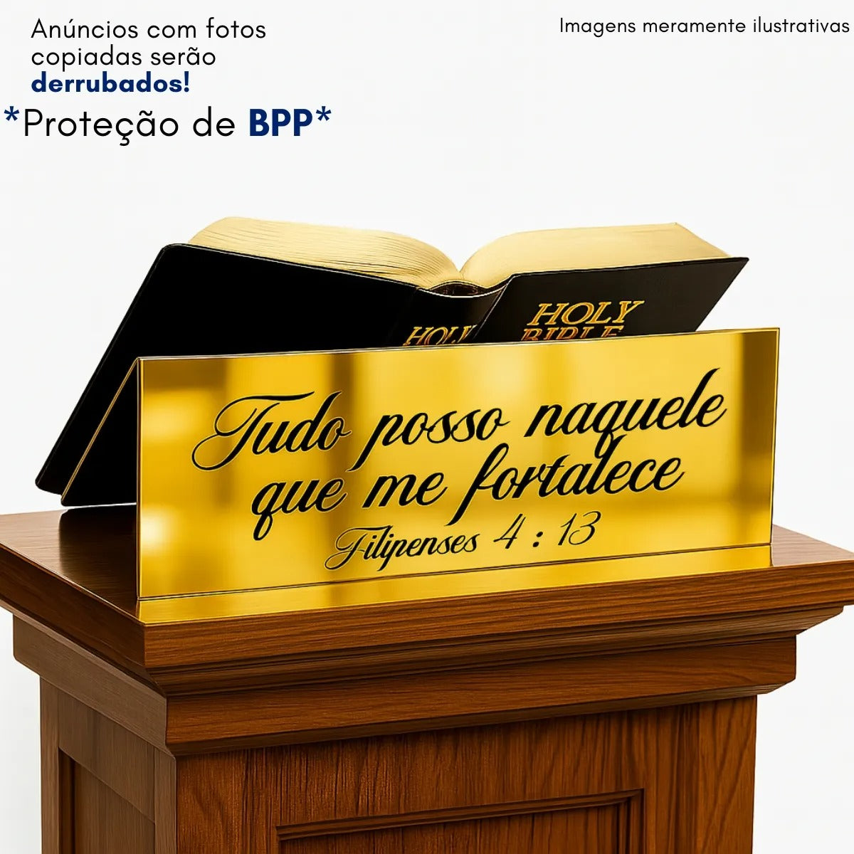 Suporte Bíblia Grande Púlpito Altar Igreja Versículo Frase