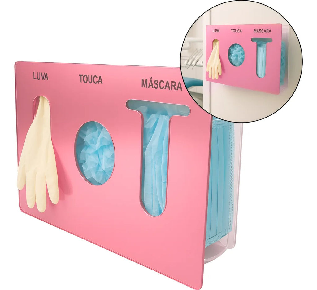 Organizador Luva Touca Máscara Acrílico Dispenser Epi Luxo