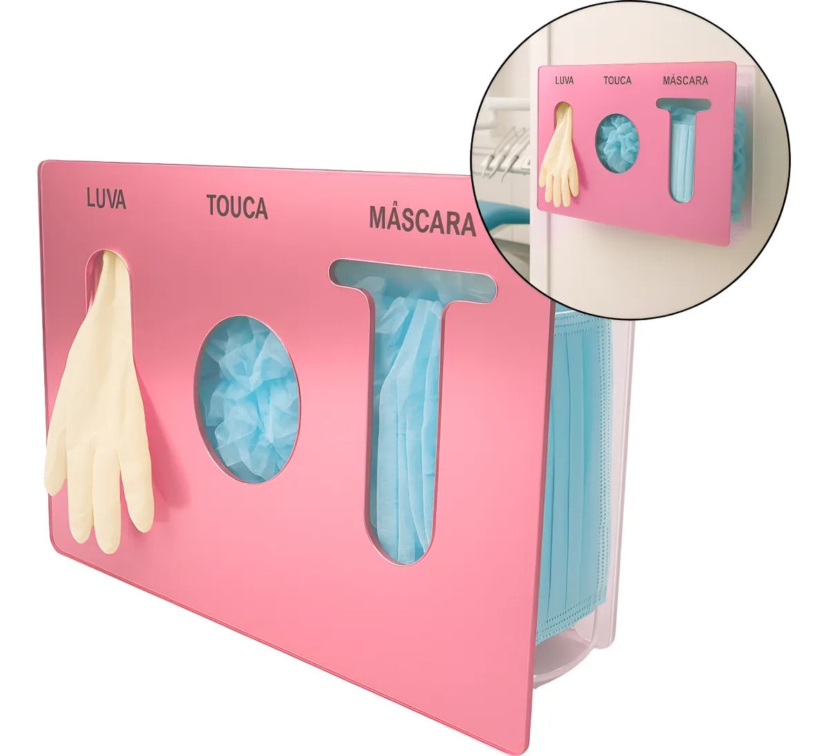 Organizador Luva Touca Máscara Acrílico Dispenser Epi Luxo