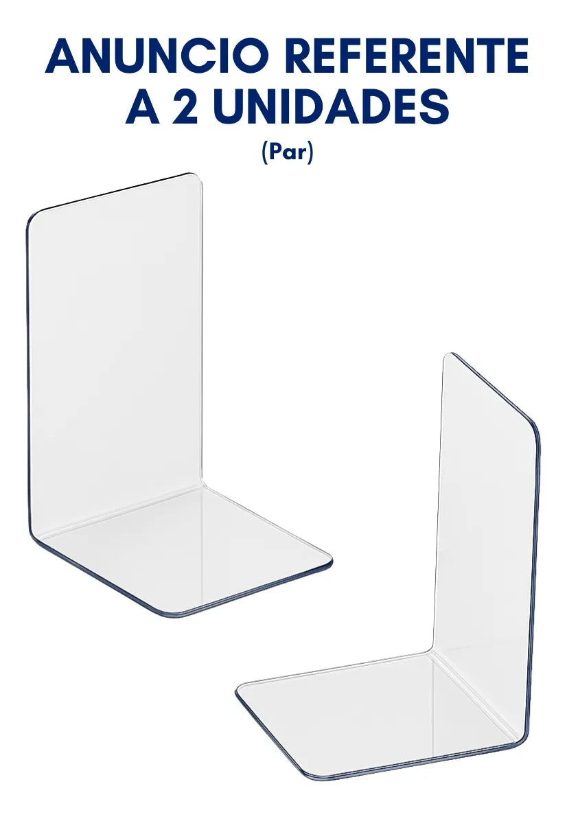 Aparador Porta Livros Suporte Bibliocanto Acrilico Par 2 Un Transparente