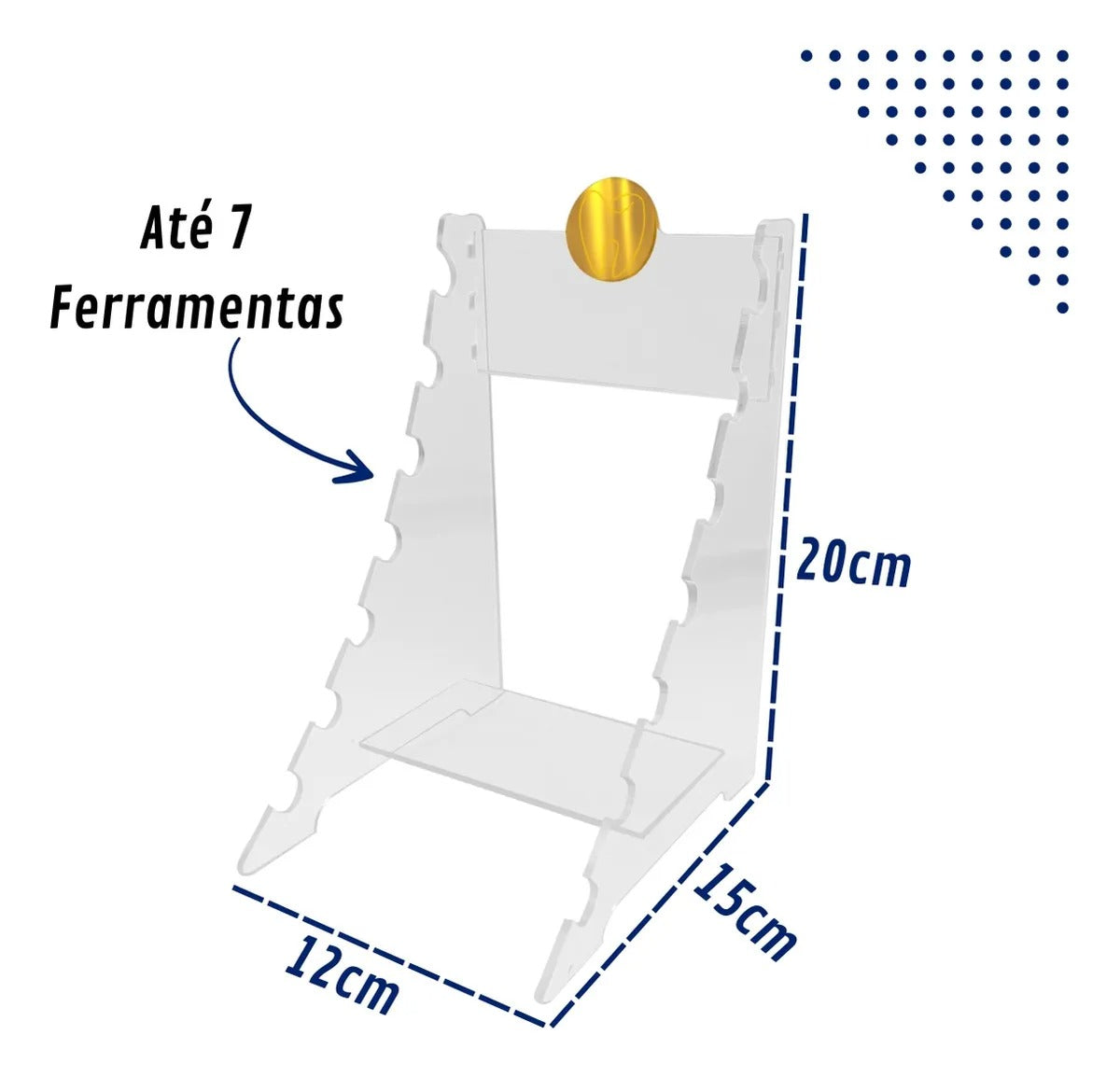 Organizador Acrílico Consultório Dentista 7 Ferramentas Luxo