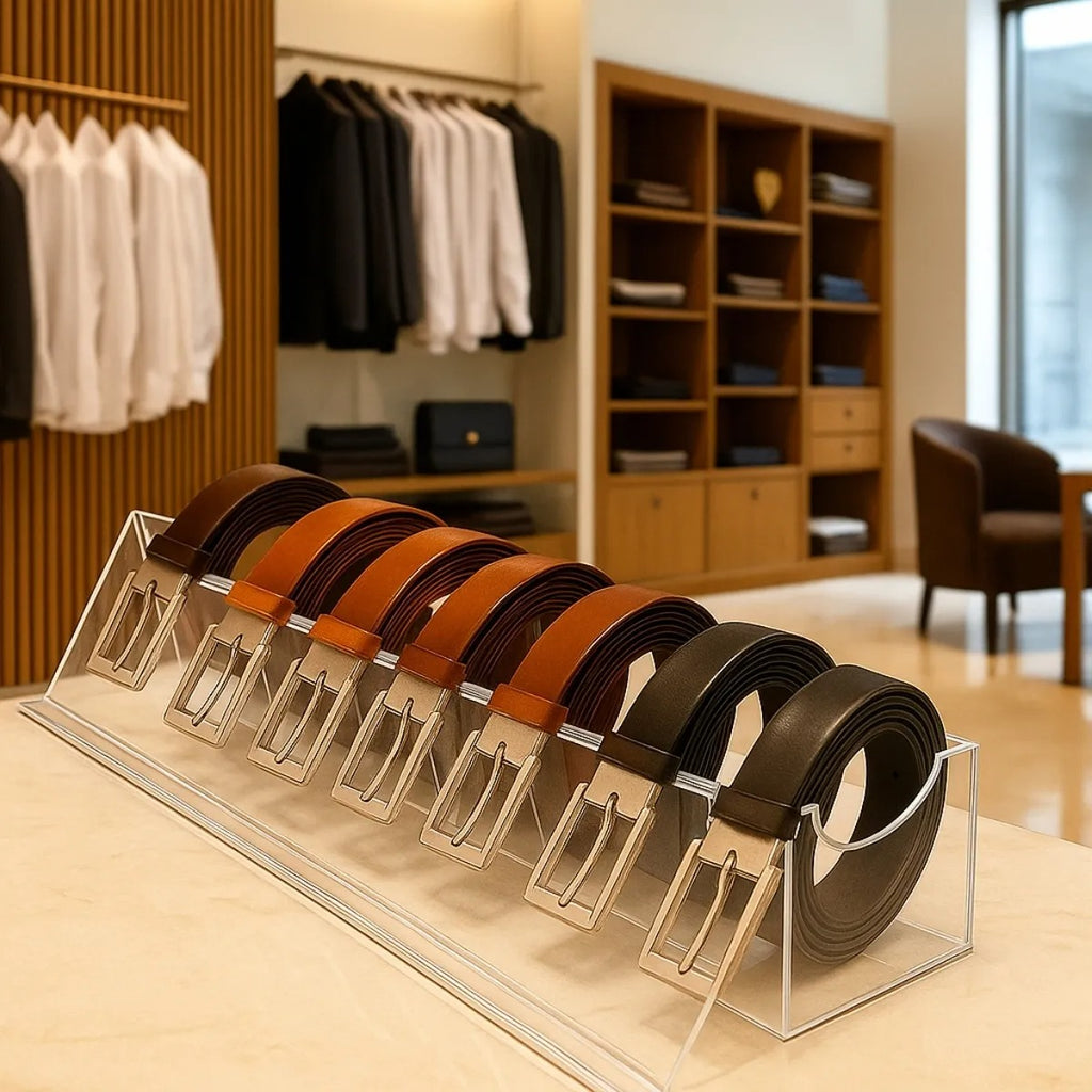 Expositor 7 Cintos Cinteiro Balcão Loja Vitrine Suporte