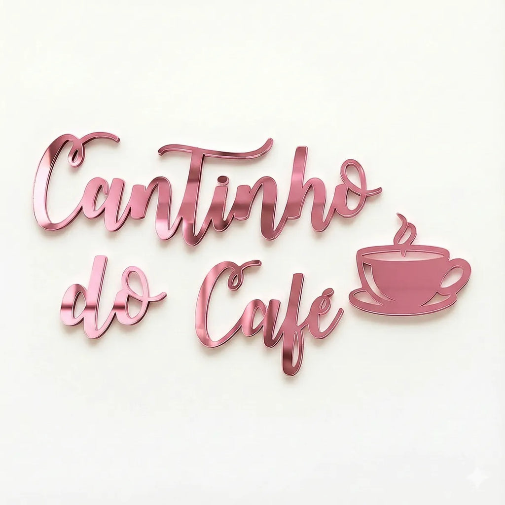 Frase Letreiro Cantinho Do Café Decor Espelho 40cm Placa