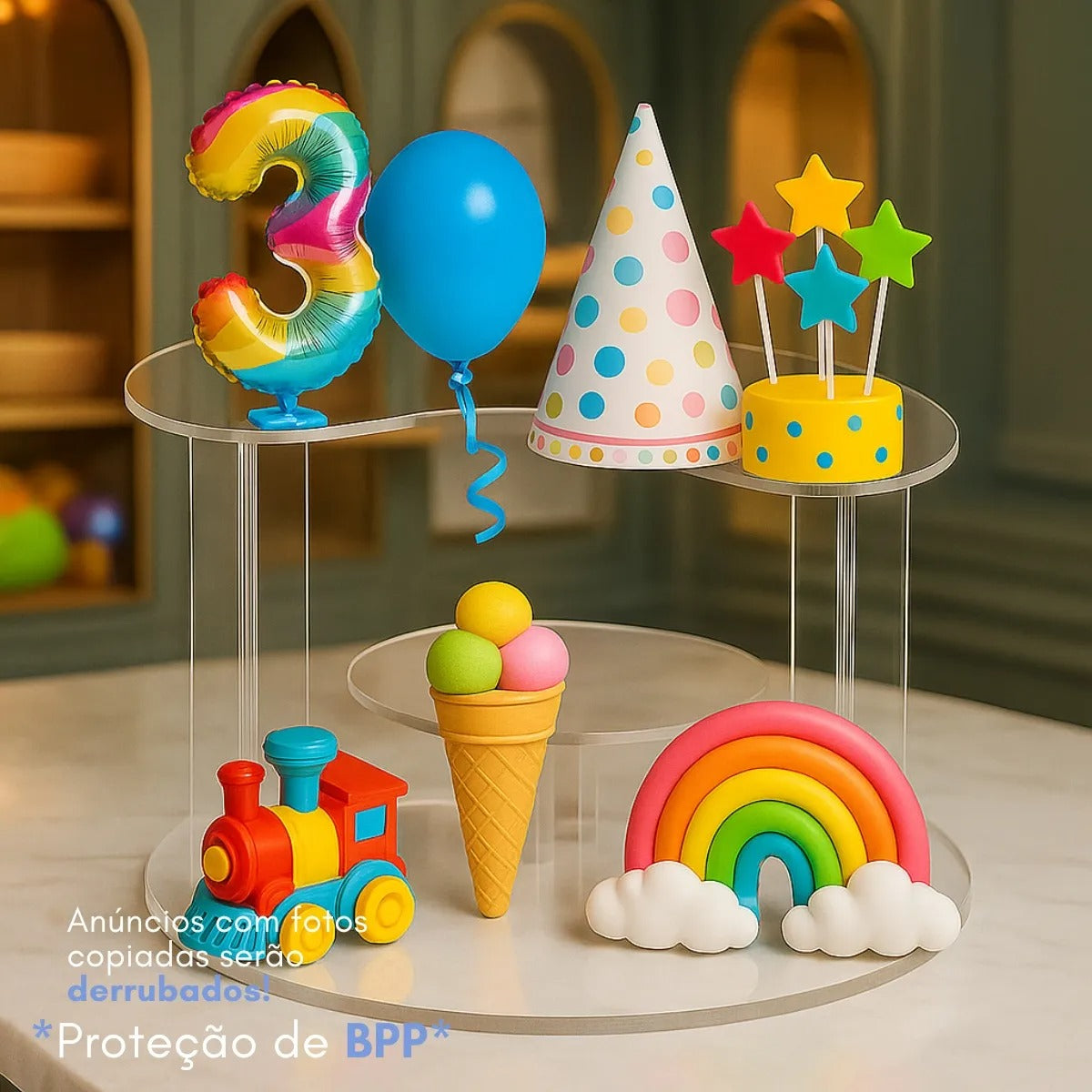 Prateleira 3 Andares Display Vitrine Balcão Loja Suporte