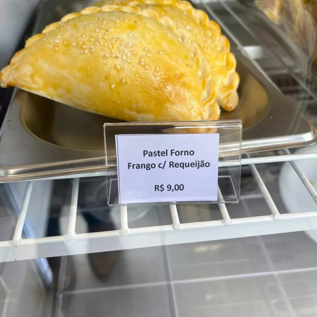 Kit 10 Suporte Etiqueta Acrílico Transparente Gondola