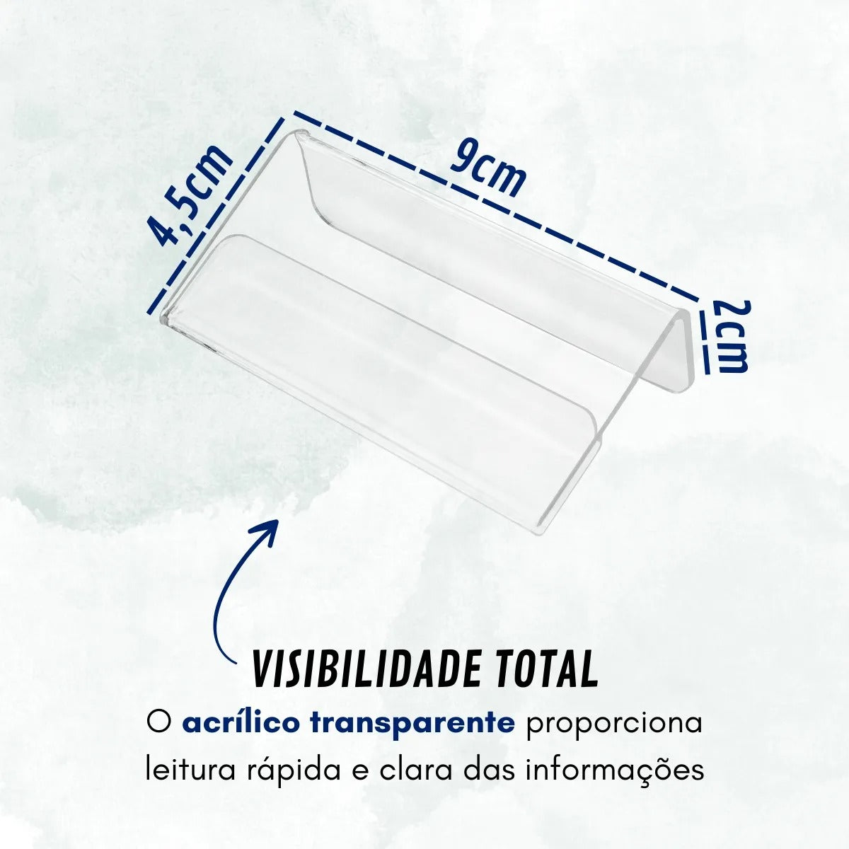 Kit 10 Suporte Etiqueta Acrílico Transparente Gondola