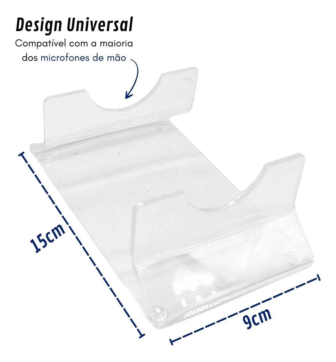 Kit Suporte Livro Acrílico Microfone Transparente Universal
