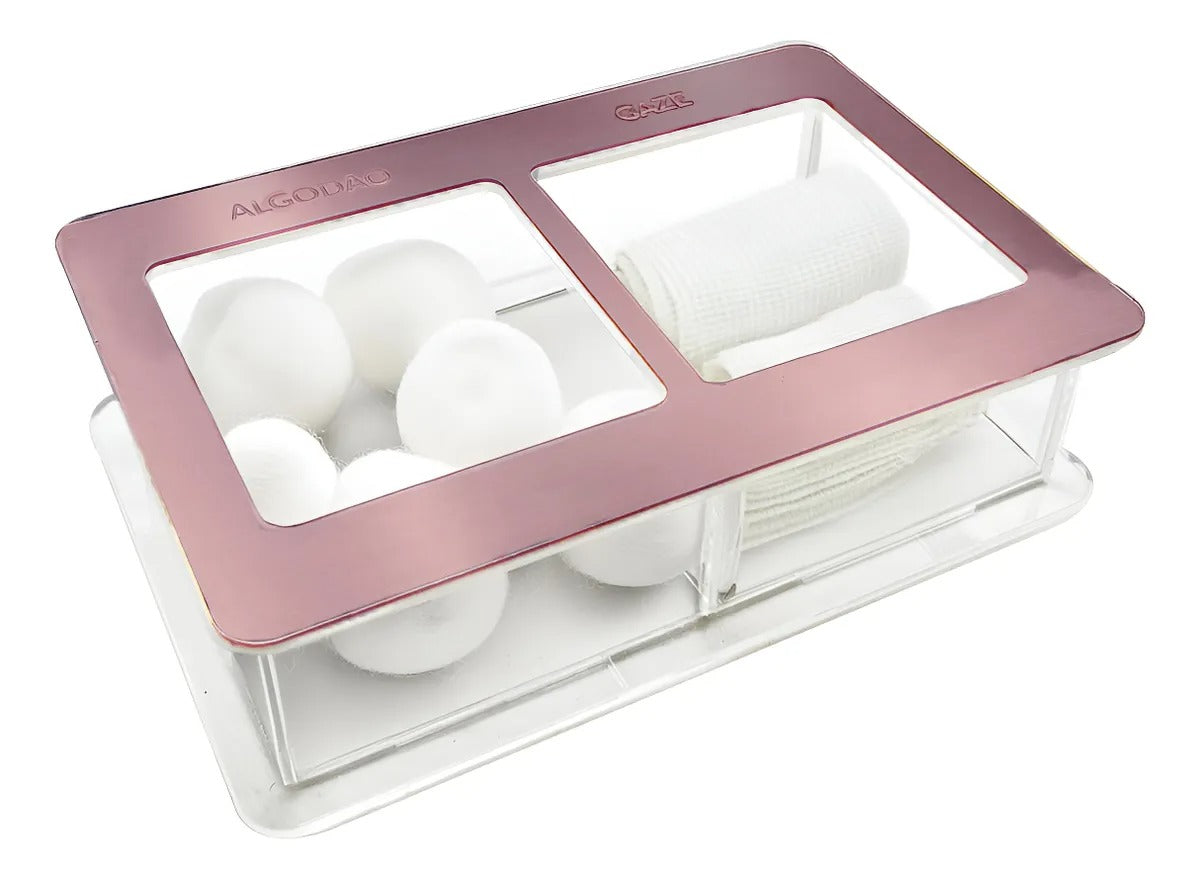 Guarda Algodão Gaze Porta Mantimentos Caixa Acrílico Estojo