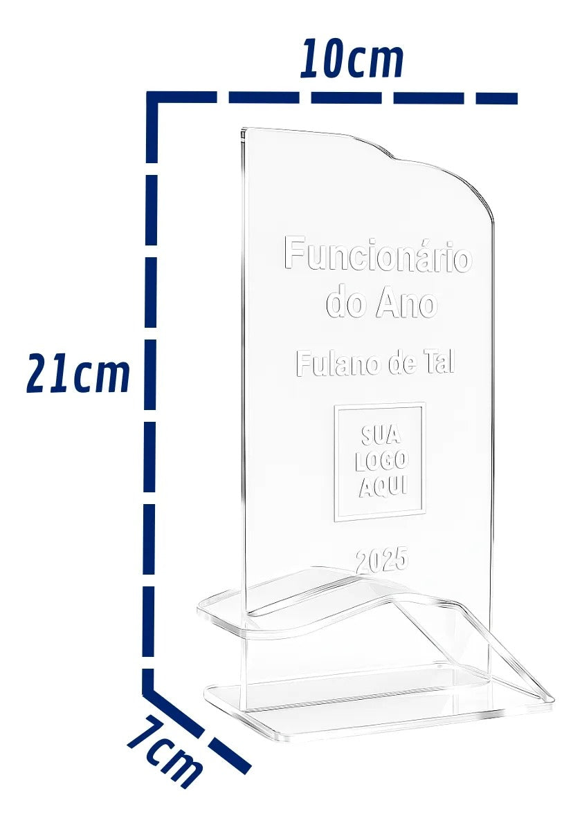Troféu Acrílico Personalizado Aniversário Escritório Criança