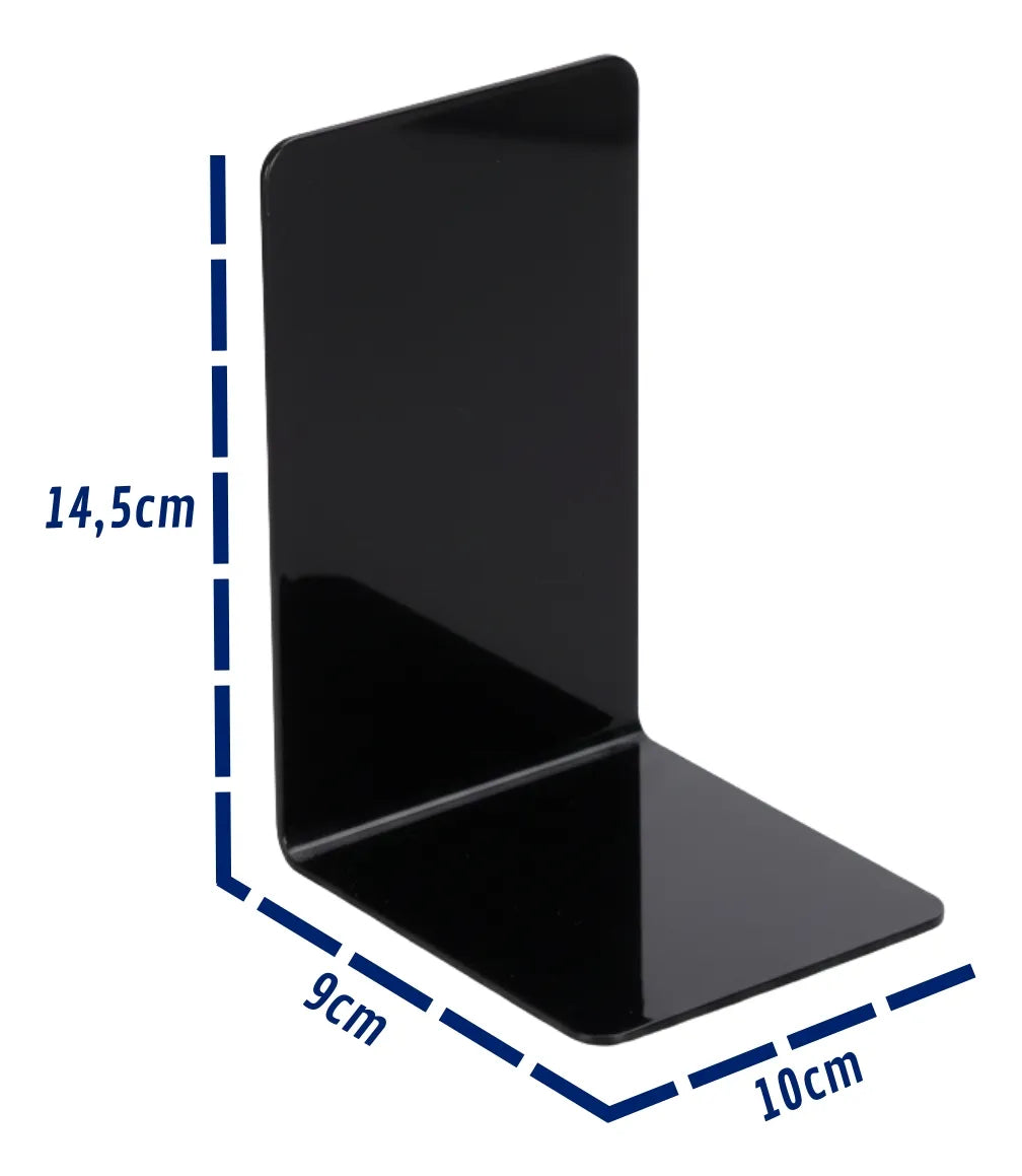Aparador Porta Livros Suporte Bibliocanto Acrilico Par 2 Un Preto