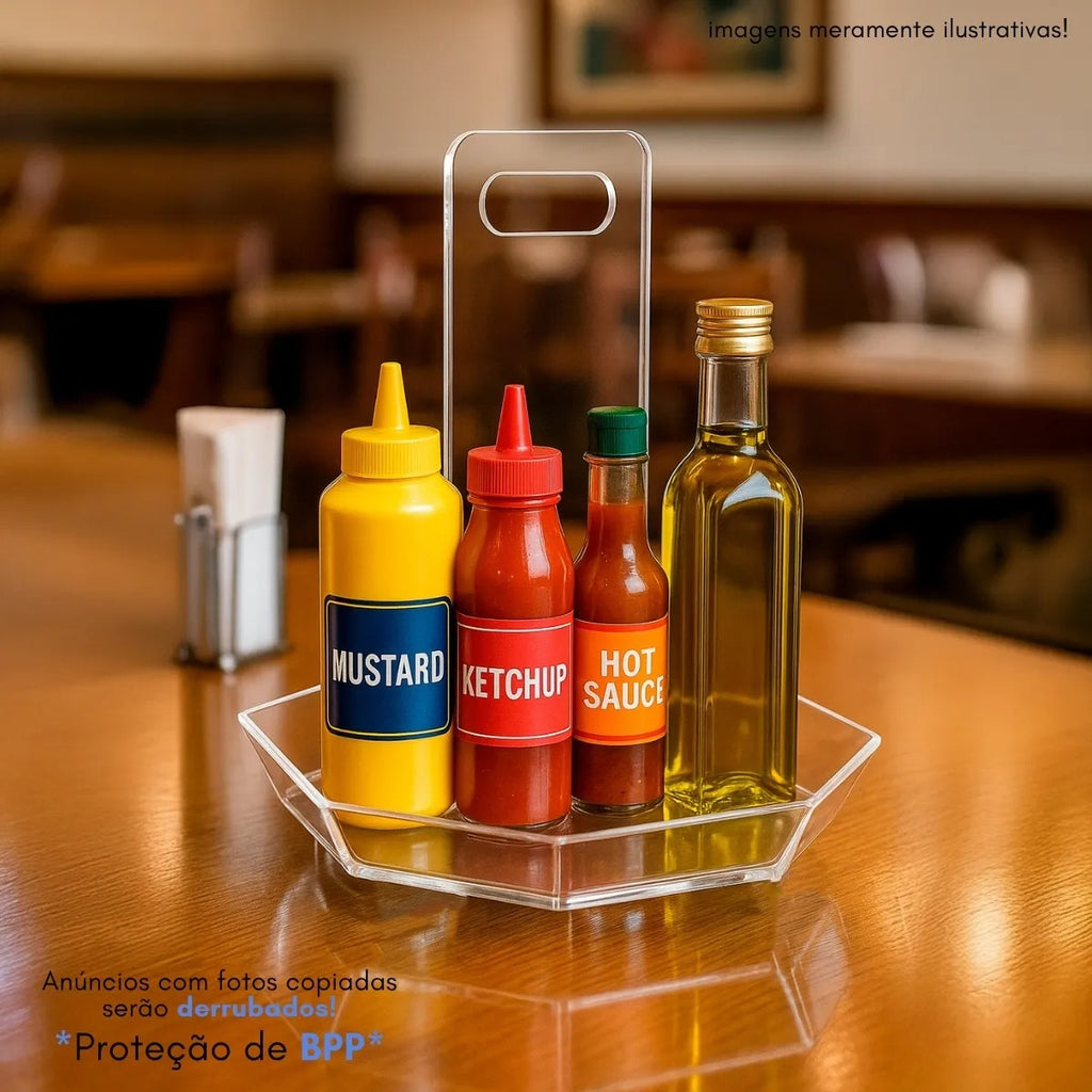 Display Giratório Molho Cozinha Mesa Restaurante Bar Suporte