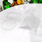 Jogo 6 Bolachas Porta Copo Acrílico Redondo Suporte