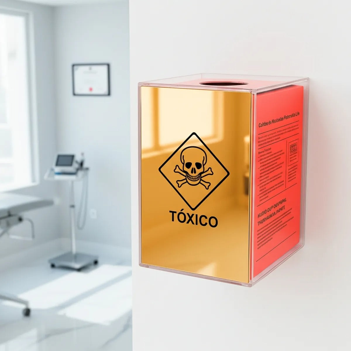 Caixa Coletora Descarpack Suporte Tóxico 3l Parede Mesa