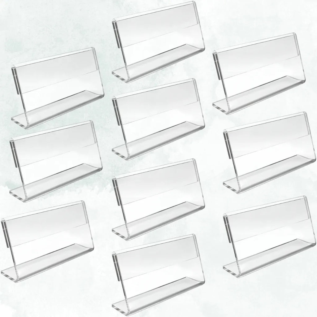 Kit 10 Suporte Etiqueta Acrílico Transparente Gondola