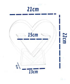 Arranjo Centro Mesa Coração Vaso Flores Acrilico Festa Decor