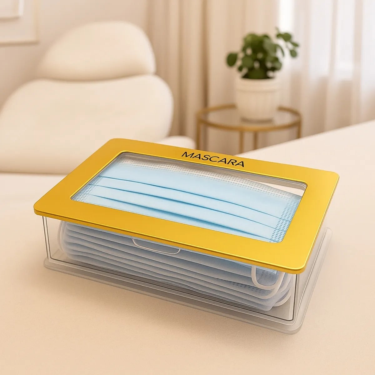 Porta Mascara Descartavel Suporte Organizador Mesa Acrílico