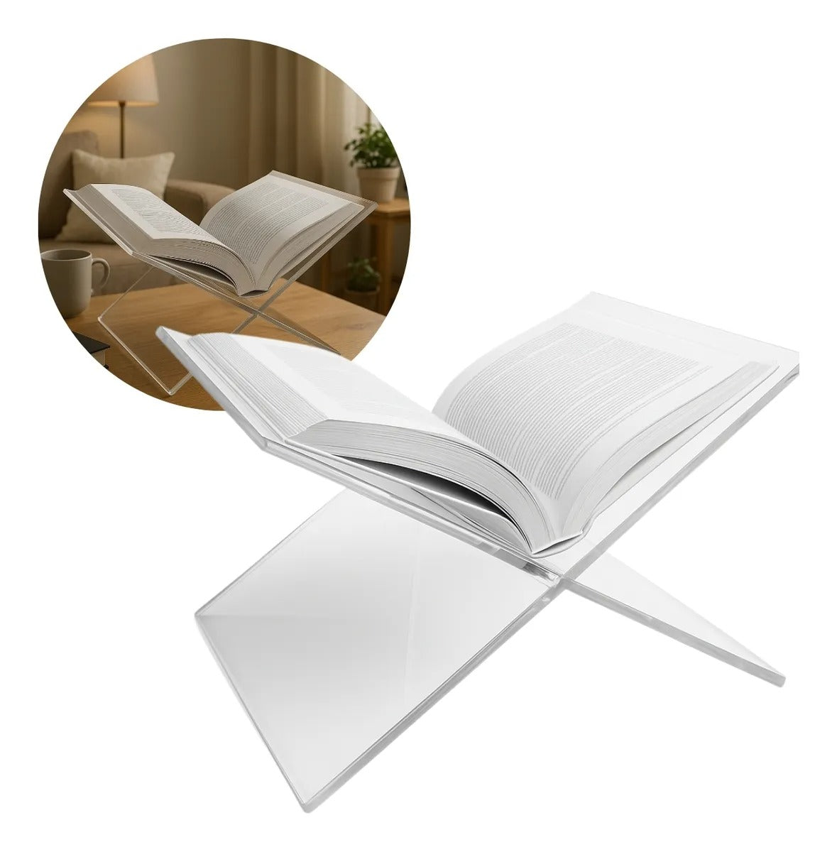 Suporte Livro Leitura Acrílico Bíblia Decoração Sala Luxo
