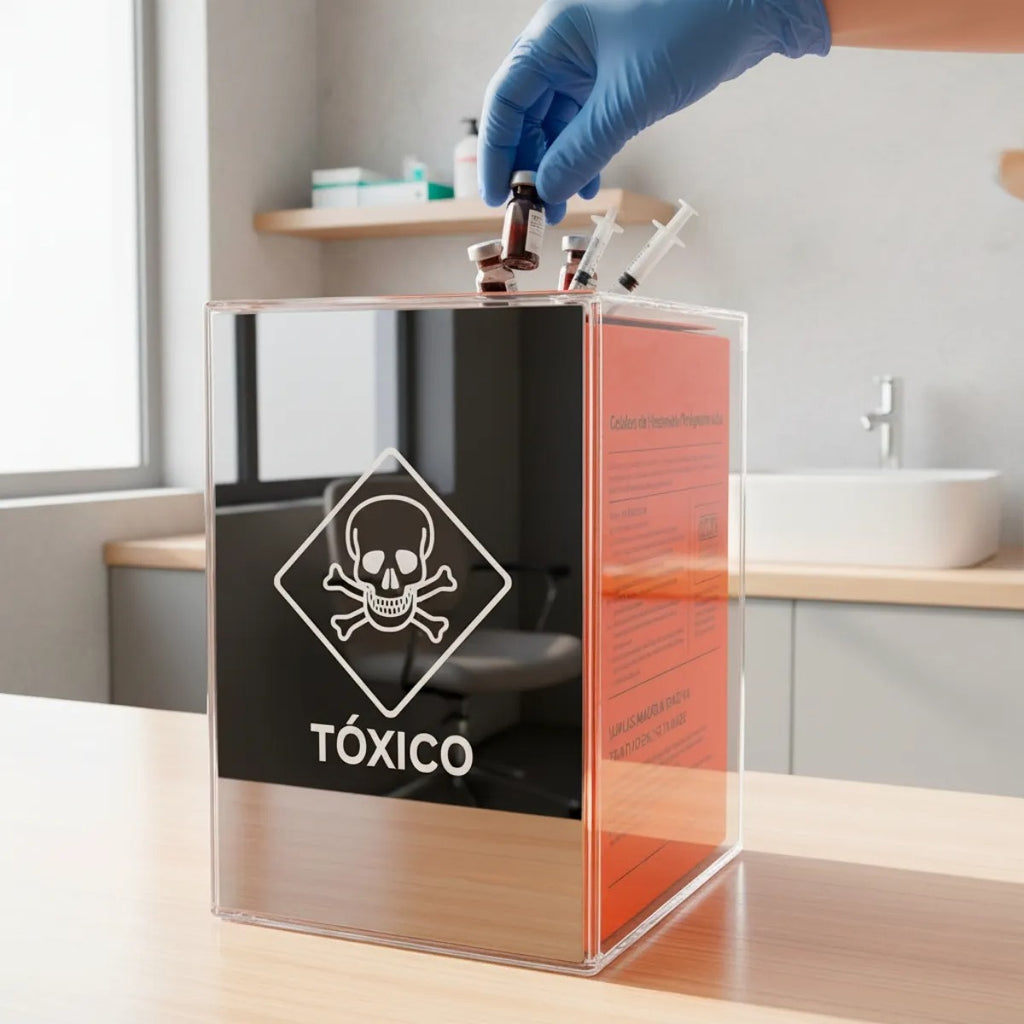 Caixa Coletora Descarpack Suporte Tóxico 3l Parede Mesa