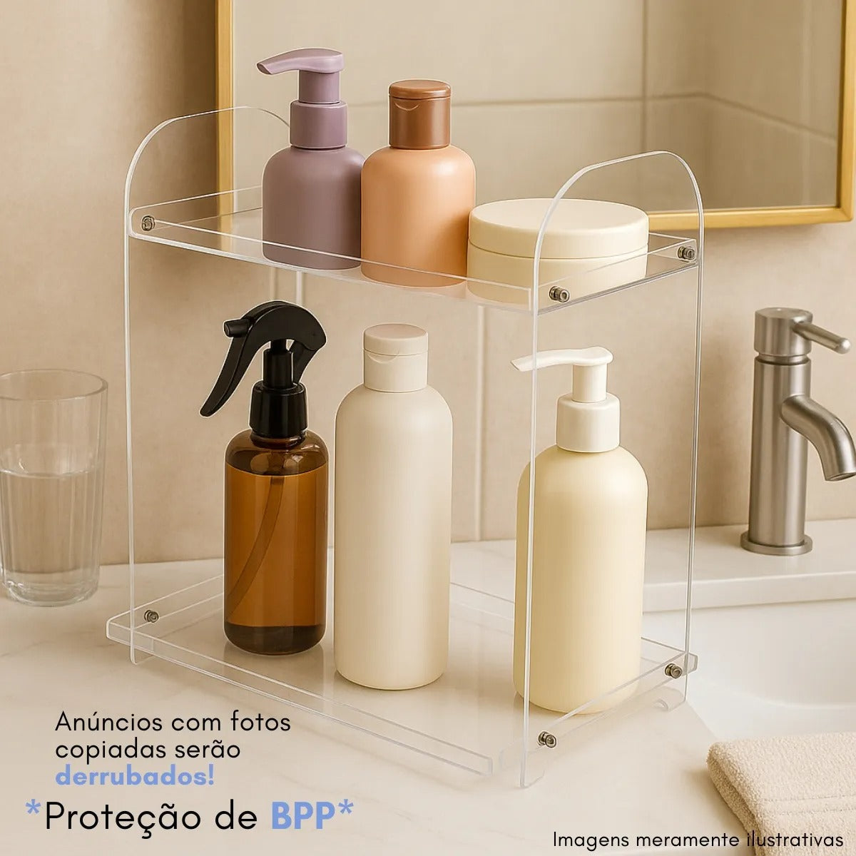 Porta Cremes Cabelo Higiene Perfumaria Shampoo Display Spa