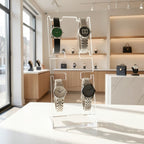 Suporte 4 Relógios Expositor Porta Loja Bancada Loja Vitrine