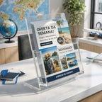 Expositor Panfleto Folhetos A5 Mesa Lojas Folders Display