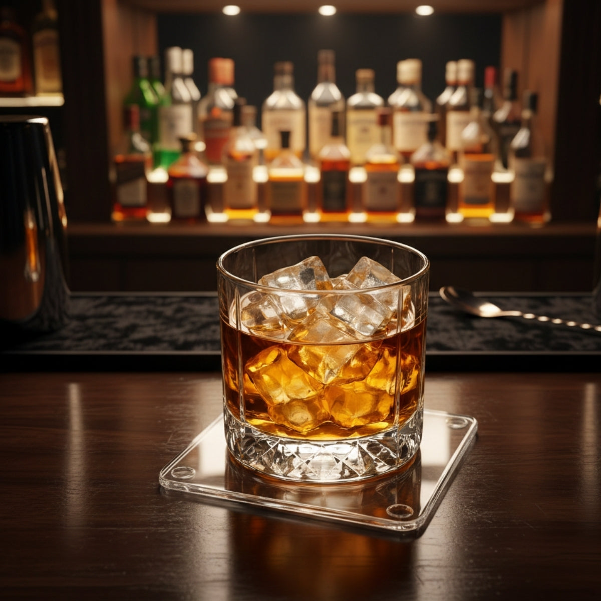 Suporte Bolacha Copo Acrílico Antiderrapante Kit 6 Unidades Premium