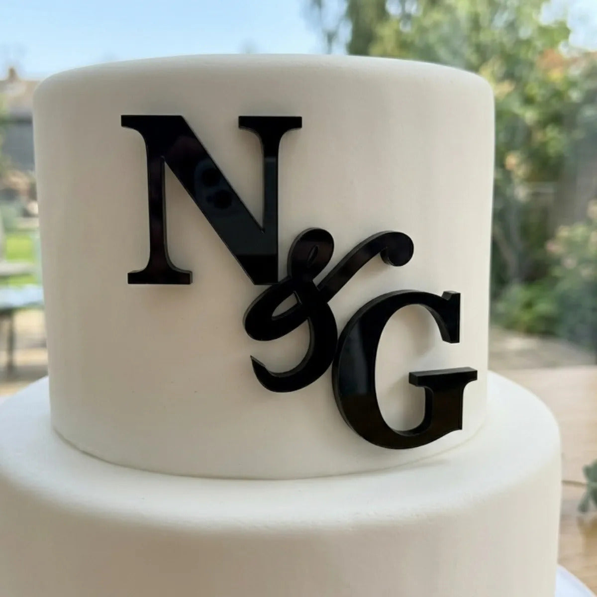 Topo Bolo Iniciais Casamento Monograma Chá Noivado Wedding